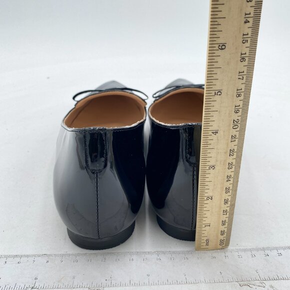 FOWT Black Bow-Knot Ballet Flats for Women Pointed Toe Loafers Slip-On Shoes - Picture 5 of 8